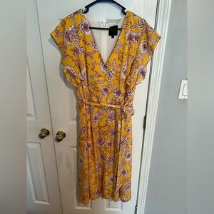 Alex Marie Yellow and Purple Floral Maxi Dress